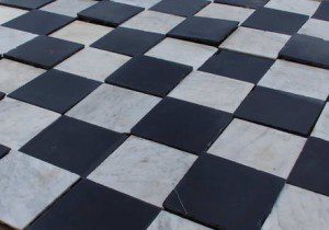 Antique Black and White Marble From A Spanish Monastery (452 sq.ft.)
